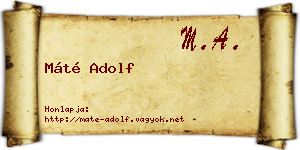 Máté Adolf névjegykártya